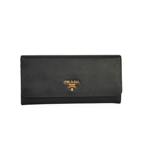 prada saffiano flap wallet black|prada odette saffiano.